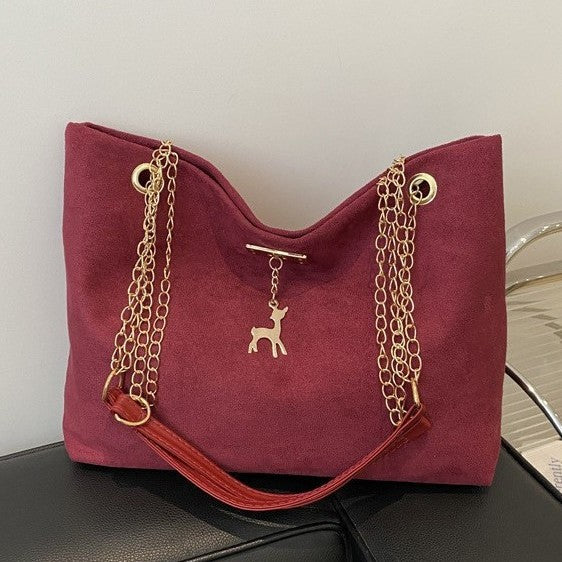 Retro Commuter Texture Chain Shoulder Bag