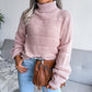 Women Turtleneck Long Sleeve Hollow Out Base Knit Sweater