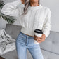 Cable Knit Waist Cinched Cropped Sweater