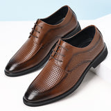 Leather Dress Shoes For Commuting With A Non-slip Round Toe
