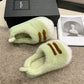 Women's Fleece Cartoon Toe Cover Fluffy Slippers