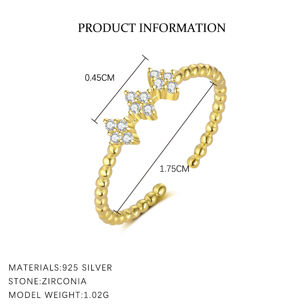 Geometric Open Design Womens Cross Ring With Diamonds A Niche Statement Piece