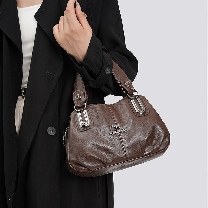 European And American-style Handbag Made From Soft Leather