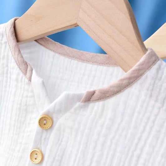 Children's Breathable Half Sleeve Cotton And Linen Top T-shirt