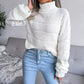 Women Turtleneck Long Sleeve Hollow Out Base Knit Sweater