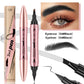 Double-headed 3D Micro-carved Liquid Four-fork Eyebrow Pencil Eyeliner 2-in-one Dual-purpose Eye