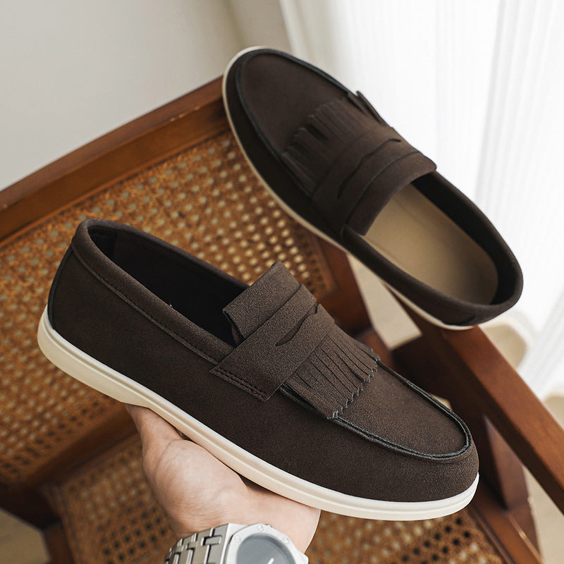 Mens Matte Leather Loafer Slip-on Shoes