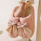 Bow Slippers Indoor Couple Non-slip Floor Bedroom Slippers Winter Warm Plush Home Shoes Household Indoor Warm