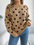 Casual Color Block Polka Dot Long Sleeve Pullover Sweater