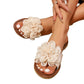 Fashionable And Versatile Floral Flat Slippers