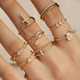 Geometric Open Design Womens Cross Ring With Diamonds A Niche Statement Piece