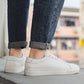 New Breathable Cowhide Flat-soled Trendy Versatile White Sneakers