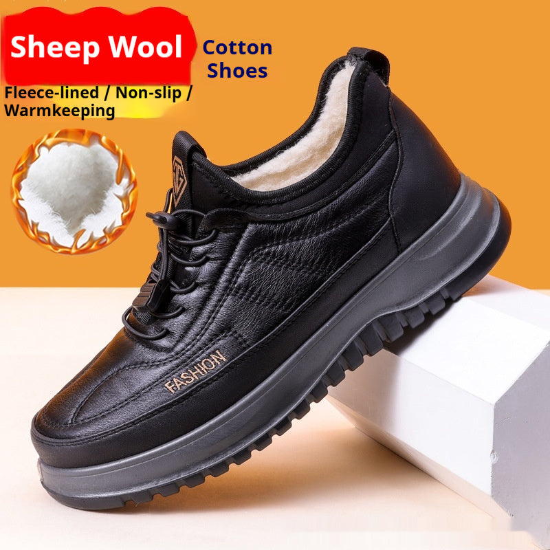 Mens Fleece-Lined Warm Soft-Soled Casual Sneakers