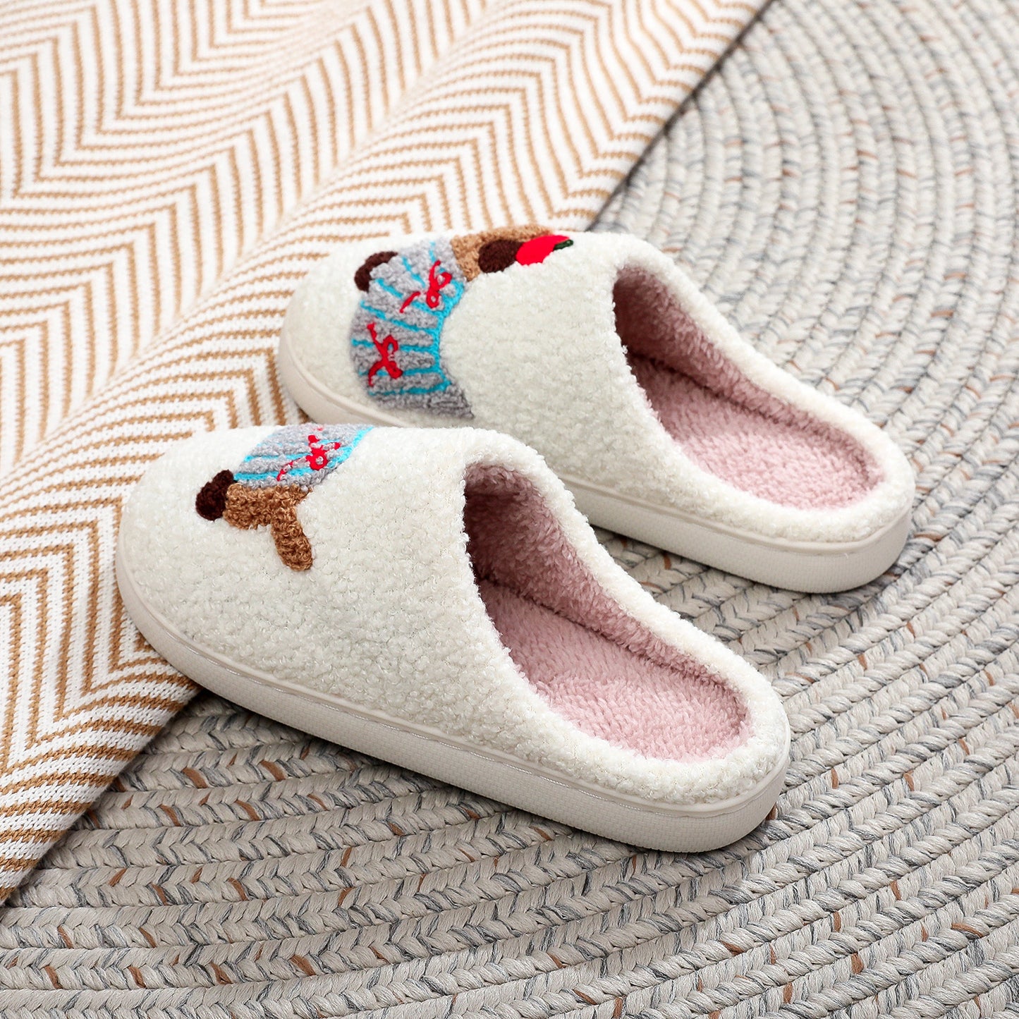 Embroidered Cotton Slippers For Household Pets And Animals
