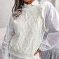 Women Ruffled Diamond Knit Sweater Vest
