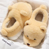 Cartoon Plush Warm Non-slip Thick-soled Cotton Slippers