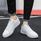 Mens Minimalist Casual White Shoes With A Flat Heel