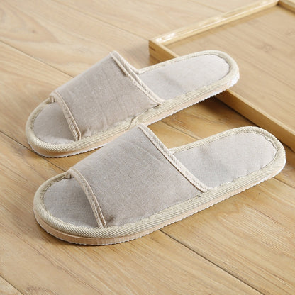 Couples Indoor Floor Slippers Solid Color