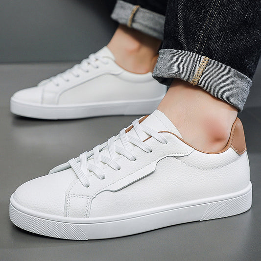 Spring New Mens White Sneakers With A Low-cut Design