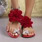 Fashionable Flat Sandals For Versatile Outdoor Wear Floral Flip-flops