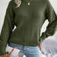 Casual Lantern Sleeve Knitted Sweater
