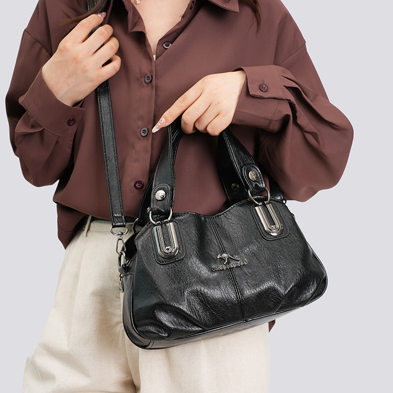 European And American-style Handbag Made From Soft Leather