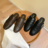 Fringed Closed-toe Mule Sandals For Women