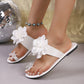 Fashionable Flat Sandals For Versatile Outdoor Wear Floral Flip-flops