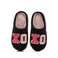 Warm Grid Letter Cotton Women's Slippers