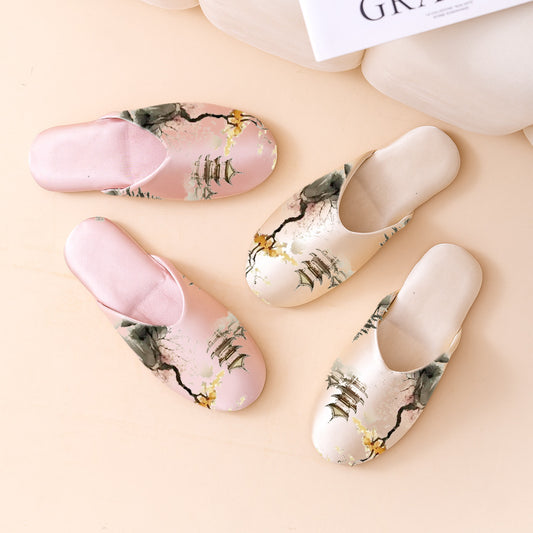 Women's Fashionable Non-slip Printed Fabric Slippers