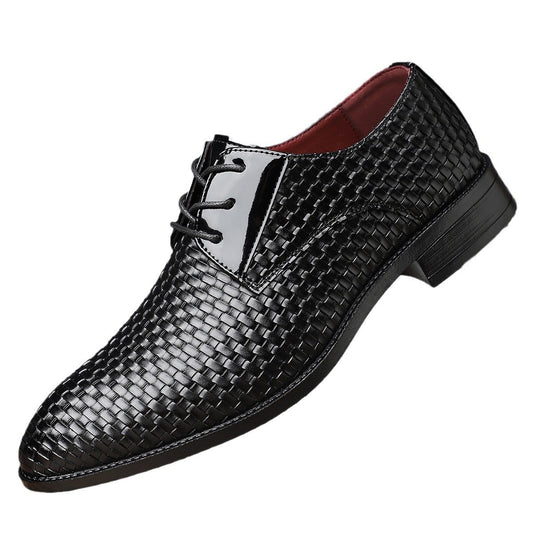 Mens Stylish Formal Pointed-toe Lace-up Leather Shoes