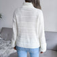Women Turtleneck Long Sleeve Hollow Out Base Knit Sweater