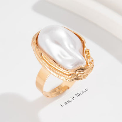 Vacation Style Starfish & Seashell Jewelry Set Irregular Pearl Ring Earrings Ins Style Accessories