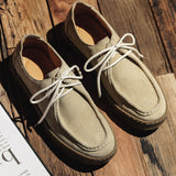 Versatile Suede Sneakers In British Style Made From Genuine Leather