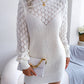 Fashion Hollow Out Off-Shoulder Long Sleeve Pullover Sweater Dress