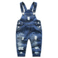 Boys' Fashion Simple Denim Suspender Pants