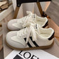 Versatile Chic Soft-soled White Sneakers Retro Birkensocks-style German Training Shoes