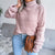Women Turtleneck Long Sleeve Hollow Out Base Knit Sweater