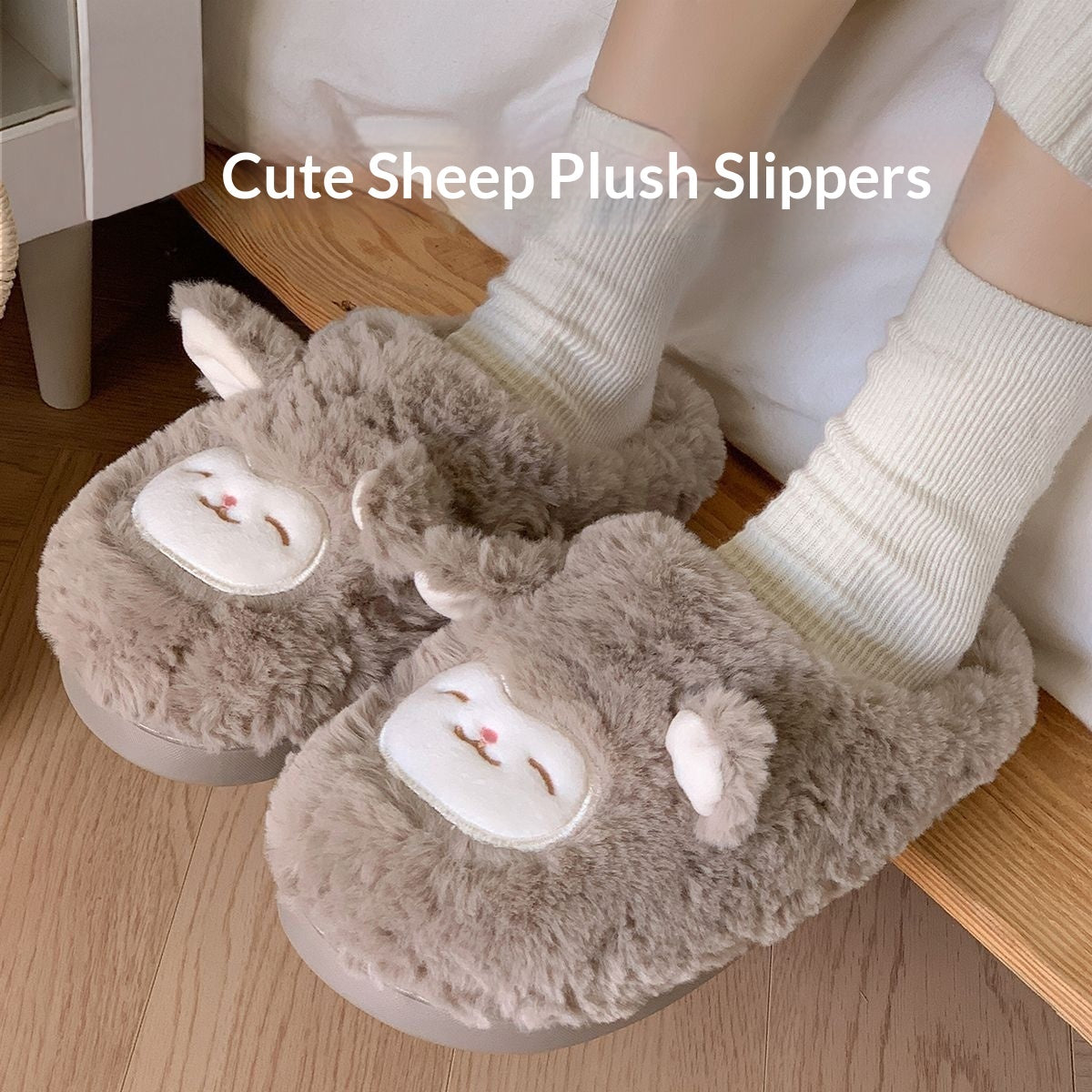 Warmth-Keeping Cotton Slippers For Couples Mens Non-Slip Fuzzy Indoor Postpartum Shoes