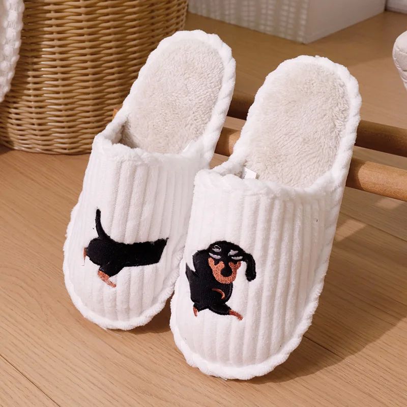 Cartoon Dog Pattern Women's Indoor Slippers Autumn Winter
