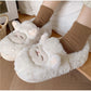 Warmth-Keeping Cotton Slippers For Couples Mens Non-Slip Fuzzy Indoor Postpartum Shoes