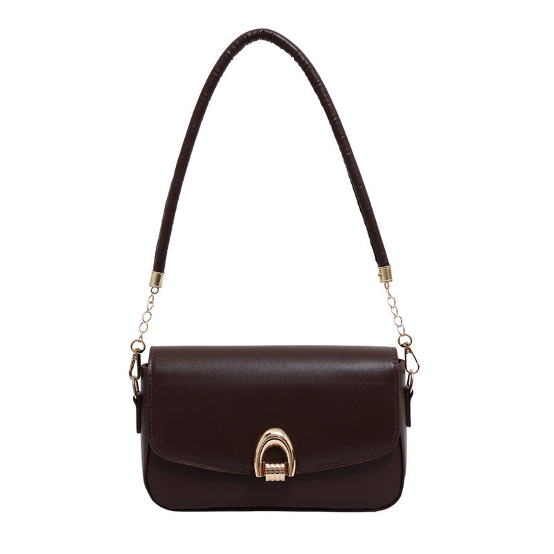 AutumnWinter Soft-Texture Retro Chic Large-Capacity Minimalist Small Square ShoulderCrossbody Bag