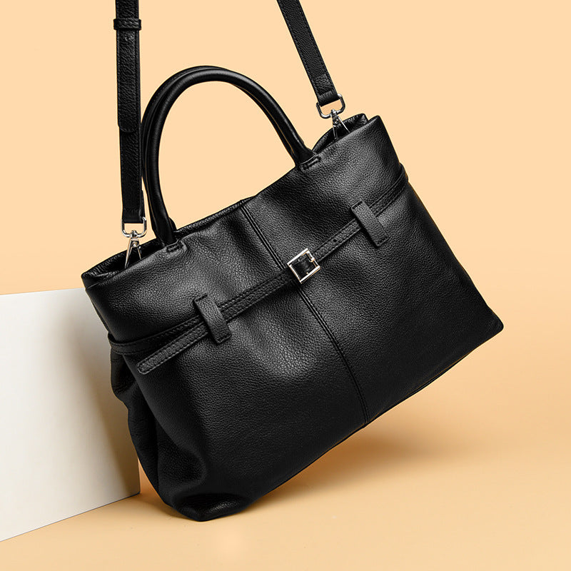 Womens Genuine Leather Handbag Large-capacity Tote Bag