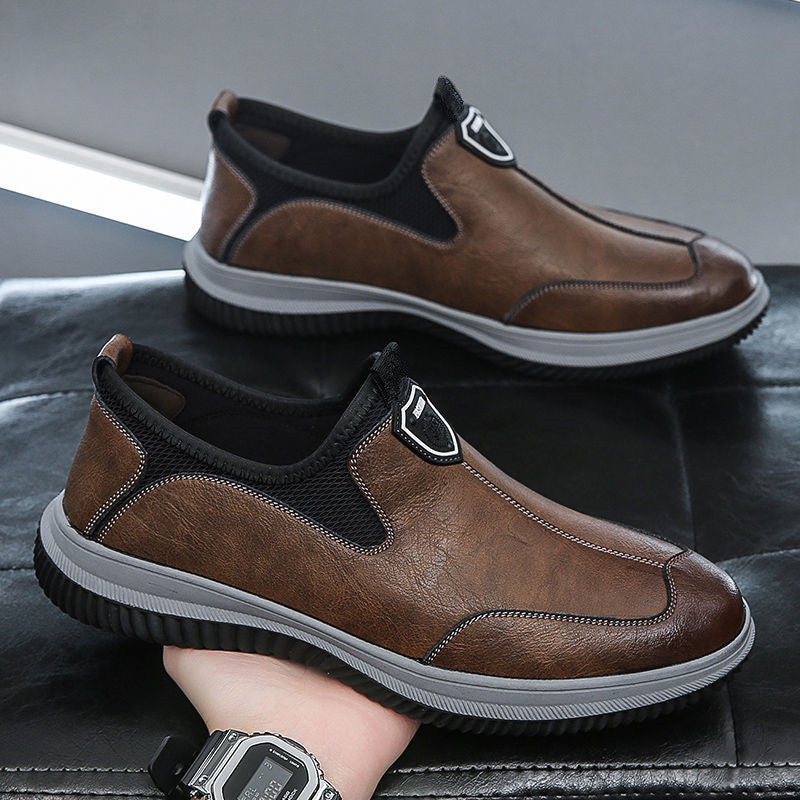 Mens Soft Leather Business-Casual British-Style Breathable Leather Shoes