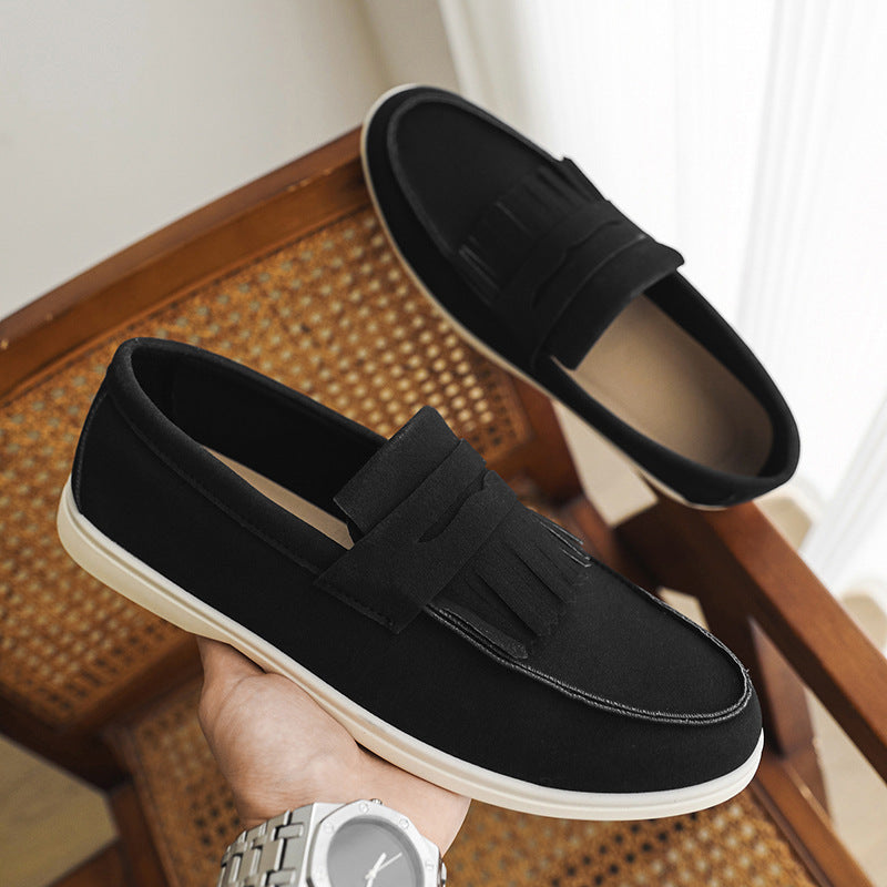 Mens Matte Leather Loafer Slip-on Shoes