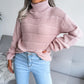Women Turtleneck Long Sleeve Hollow Out Base Knit Sweater