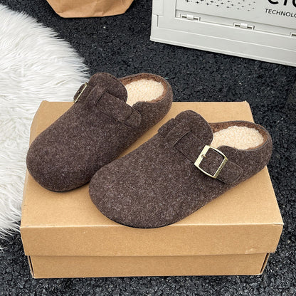 Womens Stylish Casual Wool And Cotton Slippers