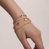 Black And White Shell Necklace And Bracelet Made Of Stainless Steel